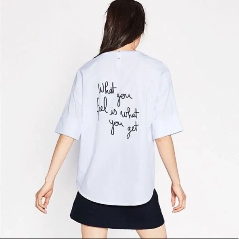 Zara What You Feel Is What You Get Striped Cotton Top